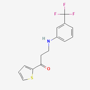 molecular formula C14H12F3NOS B5673816 1-(2-thienyl)-3-{[3-(trifluoromethyl)phenyl]amino}-1-propanone 