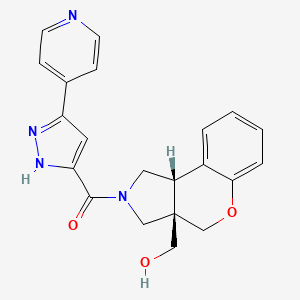 molecular formula C21H20N4O3 B5673819 [(3aS*,9bS*)-2-[(3-pyridin-4-yl-1H-pyrazol-5-yl)carbonyl]-1,2,3,9b-tetrahydrochromeno[3,4-c]pyrrol-3a(4H)-yl]methanol 