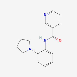molecular formula C16H17N3O B5673864 N-[2-(1-pyrrolidinyl)phenyl]nicotinamide 