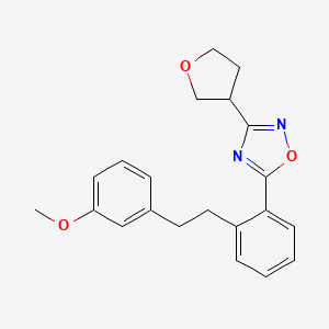 molecular formula C21H22N2O3 B5673893 5-{2-[2-(3-methoxyphenyl)ethyl]phenyl}-3-(tetrahydrofuran-3-yl)-1,2,4-oxadiazole 