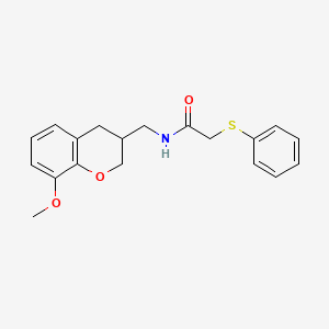 molecular formula C19H21NO3S B5673898 N-[(8-methoxy-3,4-dihydro-2H-chromen-3-yl)methyl]-2-(phenylthio)acetamide 