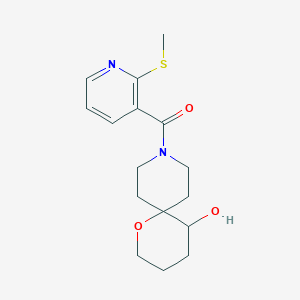 molecular formula C16H22N2O3S B5673906 9-{[2-(methylthio)pyridin-3-yl]carbonyl}-1-oxa-9-azaspiro[5.5]undecan-5-ol 