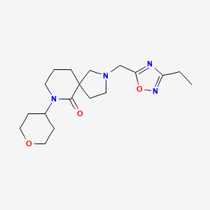 molecular formula C18H28N4O3 B5673918 2-[(3-ethyl-1,2,4-oxadiazol-5-yl)methyl]-7-(tetrahydro-2H-pyran-4-yl)-2,7-diazaspiro[4.5]decan-6-one 