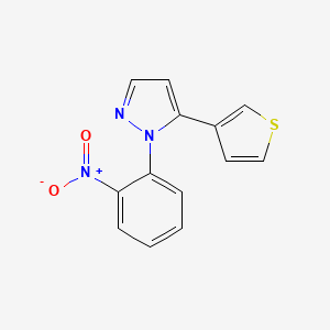 molecular formula C13H9N3O2S B567392 1-(2-nitrophenyl)-5-(thiophen-3-yl)-1H-pyrazole CAS No. 1269292-14-9
