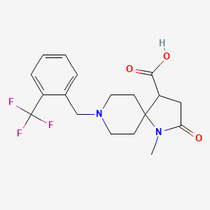 molecular formula C18H21F3N2O3 B5673953 1-methyl-2-oxo-8-[2-(trifluoromethyl)benzyl]-1,8-diazaspiro[4.5]decane-4-carboxylic acid 