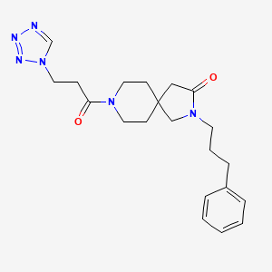molecular formula C21H28N6O2 B5673957 2-(3-phenylpropyl)-8-[3-(1H-tetrazol-1-yl)propanoyl]-2,8-diazaspiro[4.5]decan-3-one 