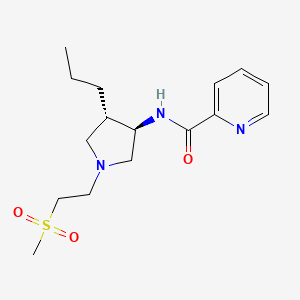 molecular formula C16H25N3O3S B5673968 N-{rel-(3R,4S)-1-[2-(methylsulfonyl)ethyl]-4-propyl-3-pyrrolidinyl}-2-pyridinecarboxamide hydrochloride 