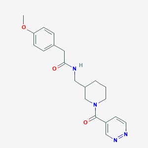 molecular formula C20H24N4O3 B5673972 2-(4-methoxyphenyl)-N-{[1-(pyridazin-4-ylcarbonyl)piperidin-3-yl]methyl}acetamide 