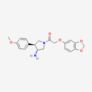 molecular formula C20H22N2O5 B5673992 (3R*,4S*)-1-[(1,3-benzodioxol-5-yloxy)acetyl]-4-(4-methoxyphenyl)pyrrolidin-3-amine 