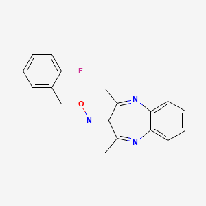 molecular formula C18H16FN3O B5674004 2,4-dimethyl-3H-1,5-benzodiazepin-3-one O-(2-fluorobenzyl)oxime 