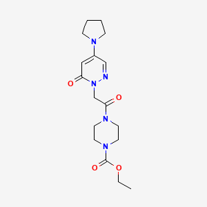 molecular formula C17H25N5O4 B5674037 ethyl 4-[(6-oxo-4-pyrrolidin-1-ylpyridazin-1(6H)-yl)acetyl]piperazine-1-carboxylate 