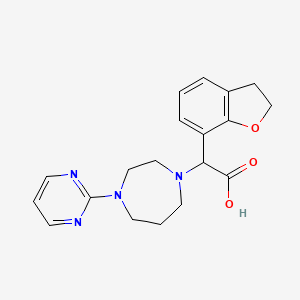 molecular formula C19H22N4O3 B5674053 2,3-dihydro-1-benzofuran-7-yl(4-pyrimidin-2-yl-1,4-diazepan-1-yl)acetic acid 