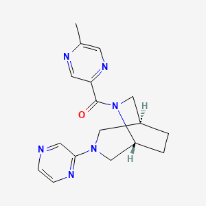 molecular formula C17H20N6O B5674074 (1S*,5R*)-6-[(5-methyl-2-pyrazinyl)carbonyl]-3-(2-pyrazinyl)-3,6-diazabicyclo[3.2.2]nonane 
