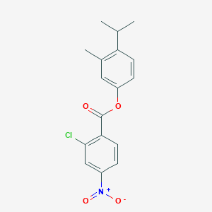 molecular formula C17H16ClNO4 B5674088 4-isopropyl-3-methylphenyl 2-chloro-4-nitrobenzoate 