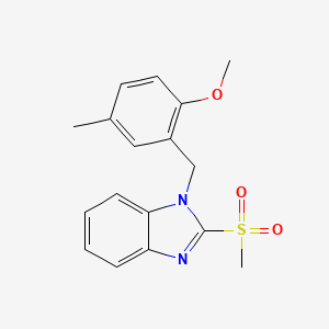 molecular formula C17H18N2O3S B5674089 1-(2-methoxy-5-methylbenzyl)-2-(methylsulfonyl)-1H-benzimidazole 