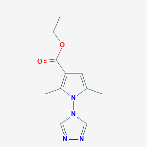 molecular formula C11H14N4O2 B5674115 ethyl 2,5-dimethyl-1-(4H-1,2,4-triazol-4-yl)-1H-pyrrole-3-carboxylate 