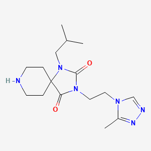 molecular formula C16H26N6O2 B5674149 1-isobutyl-3-[2-(3-methyl-4H-1,2,4-triazol-4-yl)ethyl]-1,3,8-triazaspiro[4.5]decane-2,4-dione hydrochloride 