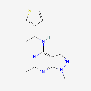 molecular formula C13H15N5S B5674156 1,6-dimethyl-N-[1-(3-thienyl)ethyl]-1H-pyrazolo[3,4-d]pyrimidin-4-amine 