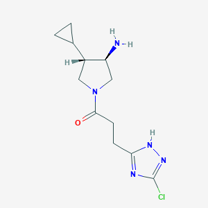 (3R*,4S*)-1-[3-(3-chloro-1H-1,2,4-triazol-5-yl)propanoyl]-4-cyclopropyl-3-pyrrolidinamine