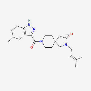 molecular formula C22H32N4O2 B5674168 2-(3-methylbut-2-en-1-yl)-8-[(5-methyl-4,5,6,7-tetrahydro-2H-indazol-3-yl)carbonyl]-2,8-diazaspiro[4.5]decan-3-one 