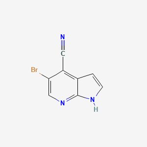 molecular formula C8H4BrN3 B567417 5-Bromo-1H-pyrrolo[2,3-b]pyridine-4-carbonitrile CAS No. 1207625-52-2