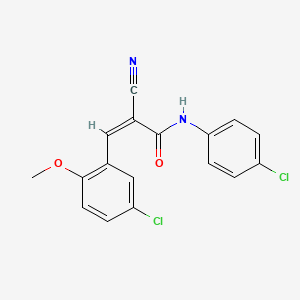 molecular formula C17H12Cl2N2O2 B5674197 3-(5-chloro-2-methoxyphenyl)-N-(4-chlorophenyl)-2-cyanoacrylamide 