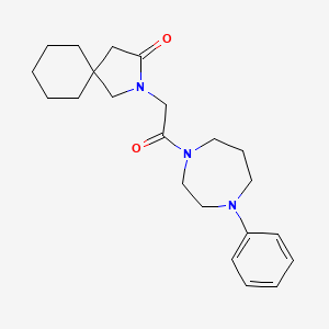 molecular formula C22H31N3O2 B5674222 2-[2-oxo-2-(4-phenyl-1,4-diazepan-1-yl)ethyl]-2-azaspiro[4.5]decan-3-one 