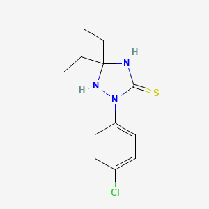 molecular formula C12H16ClN3S B5674250 2-(4-chlorophenyl)-5,5-diethyl-1,2,4-triazolidine-3-thione 