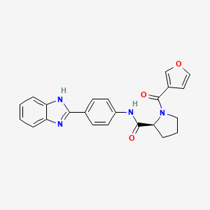 molecular formula C23H20N4O3 B5674263 N-[4-(1H-benzimidazol-2-yl)phenyl]-1-(3-furoyl)-L-prolinamide 