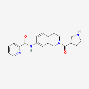 molecular formula C20H22N4O2 B5674279 N-[2-(3-pyrrolidinylcarbonyl)-1,2,3,4-tetrahydro-7-isoquinolinyl]-2-pyridinecarboxamide hydrochloride 