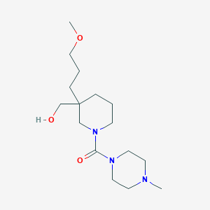 molecular formula C16H31N3O3 B5674288 {3-(3-methoxypropyl)-1-[(4-methyl-1-piperazinyl)carbonyl]-3-piperidinyl}methanol 