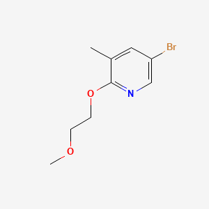 molecular formula C9H12BrNO2 B567430 5-溴-2-(2-甲氧基乙氧基)-3-甲基吡啶 CAS No. 1288996-83-7