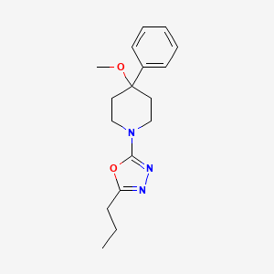 molecular formula C17H23N3O2 B5674330 4-methoxy-4-phenyl-1-(5-propyl-1,3,4-oxadiazol-2-yl)piperidine 