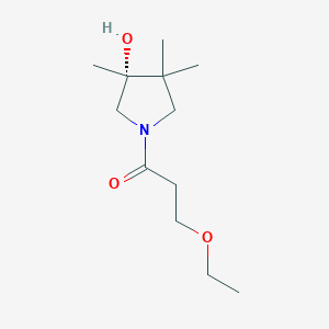 molecular formula C12H23NO3 B5674346 (3R)-1-(3-ethoxypropanoyl)-3,4,4-trimethyl-3-pyrrolidinol 