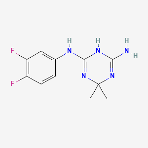 molecular formula C11H13F2N5 B5674368 N~2~-(3,4-difluorophenyl)-6,6-dimethyl-1,6-dihydro-1,3,5-triazine-2,4-diamine 