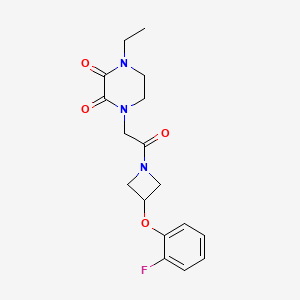 molecular formula C17H20FN3O4 B5674376 1-ethyl-4-{2-[3-(2-fluorophenoxy)azetidin-1-yl]-2-oxoethyl}piperazine-2,3-dione 