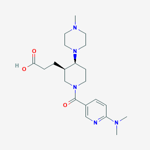 molecular formula C21H33N5O3 B5674442 3-[(3R*,4S*)-1-{[6-(dimethylamino)pyridin-3-yl]carbonyl}-4-(4-methylpiperazin-1-yl)piperidin-3-yl]propanoic acid 