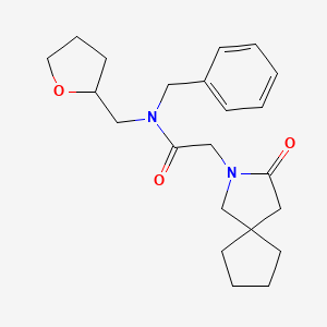 molecular formula C22H30N2O3 B5674469 N-benzyl-2-(3-oxo-2-azaspiro[4.4]non-2-yl)-N-(tetrahydrofuran-2-ylmethyl)acetamide 