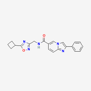 molecular formula C21H19N5O2 B5674483 N-[(5-cyclobutyl-1,2,4-oxadiazol-3-yl)methyl]-2-phenylimidazo[1,2-a]pyridine-6-carboxamide 