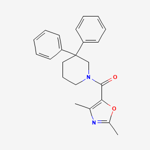 molecular formula C23H24N2O2 B5674555 1-[(2,4-dimethyl-1,3-oxazol-5-yl)carbonyl]-3,3-diphenylpiperidine 