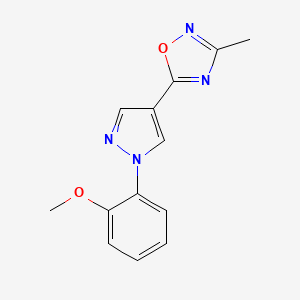 molecular formula C13H12N4O2 B5674573 5-[1-(2-methoxyphenyl)-1H-pyrazol-4-yl]-3-methyl-1,2,4-oxadiazole 