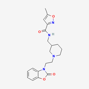 molecular formula C20H24N4O4 B5674600 5-methyl-N-({1-[2-(2-oxo-1,3-benzoxazol-3(2H)-yl)ethyl]piperidin-3-yl}methyl)isoxazole-3-carboxamide 
