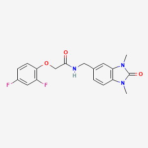 molecular formula C18H17F2N3O3 B5674636 2-(2,4-difluorophenoxy)-N-[(1,3-dimethyl-2-oxo-2,3-dihydro-1H-benzimidazol-5-yl)methyl]acetamide 