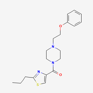 molecular formula C19H25N3O2S B5674666 1-(2-phenoxyethyl)-4-[(2-propyl-1,3-thiazol-4-yl)carbonyl]piperazine 