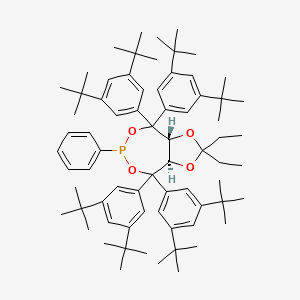 molecular formula C71H101O4P B567467 (3aR,8aR)-4,4,8,8-tetrakis(3,5-di-tert-butylphenyl)-2,2-diethyl-6-phenyltetrahydro-[1,3]dioxolo[4,5-e][1,3,2]dioxaphosphepine CAS No. 1241684-27-4