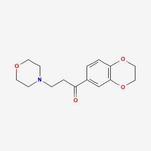 molecular formula C15H19NO4 B5674678 1-(2,3-dihydro-1,4-benzodioxin-6-yl)-3-(4-morpholinyl)-1-propanone 