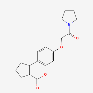 molecular formula C18H19NO4 B5674686 7-[2-oxo-2-(1-pyrrolidinyl)ethoxy]-2,3-dihydrocyclopenta[c]chromen-4(1H)-one 