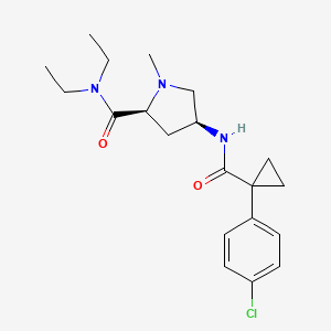 (4S)-4-({[1-(4-chlorophenyl)cyclopropyl]carbonyl}amino)-N,N-diethyl-1-methyl-L-prolinamide