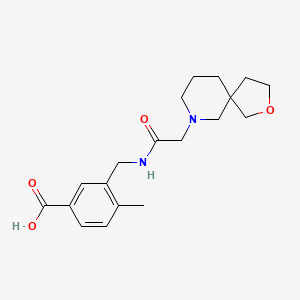 molecular formula C19H26N2O4 B5674747 4-methyl-3-{[(2-oxa-7-azaspiro[4.5]dec-7-ylacetyl)amino]methyl}benzoic acid 