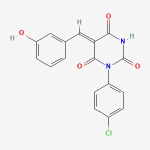 molecular formula C17H11ClN2O4 B5674751 1-(4-chlorophenyl)-5-(3-hydroxybenzylidene)-2,4,6(1H,3H,5H)-pyrimidinetrione 